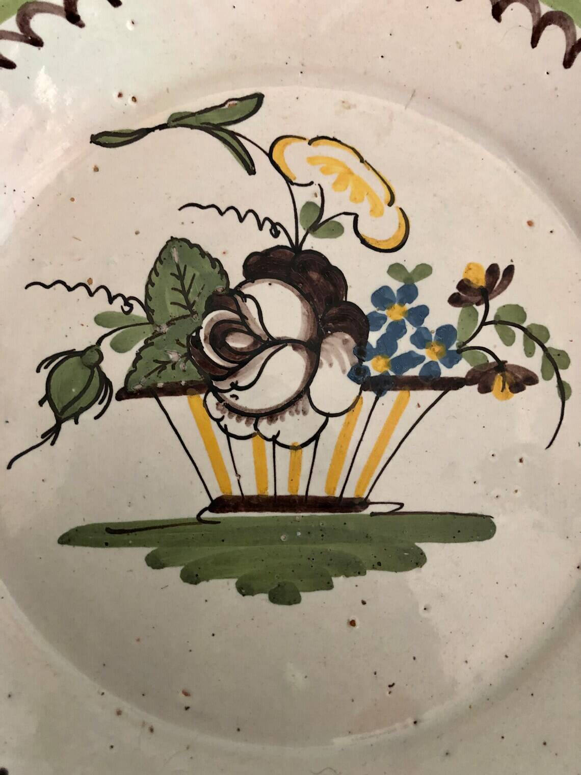 18th century plate in Nevers earthenware
