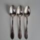 3 Small Silver Metal Dessert Spoons