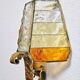 Brutalist pair of wall sconces in hammered glass by Longobard 1970.