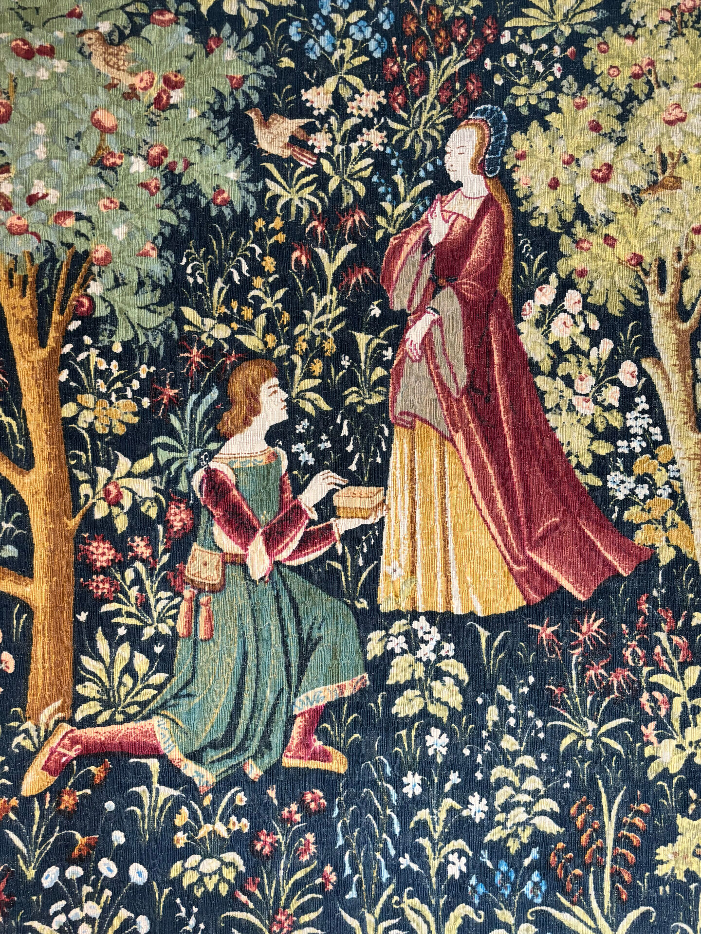 Large tapestry Robert Four Aubusson – Medieval Orchard – 140 x 190 cm