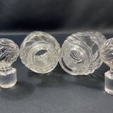 Pair of early 20th century SAINT LOUIS crystal perfume bottles, Fleurs de viole model