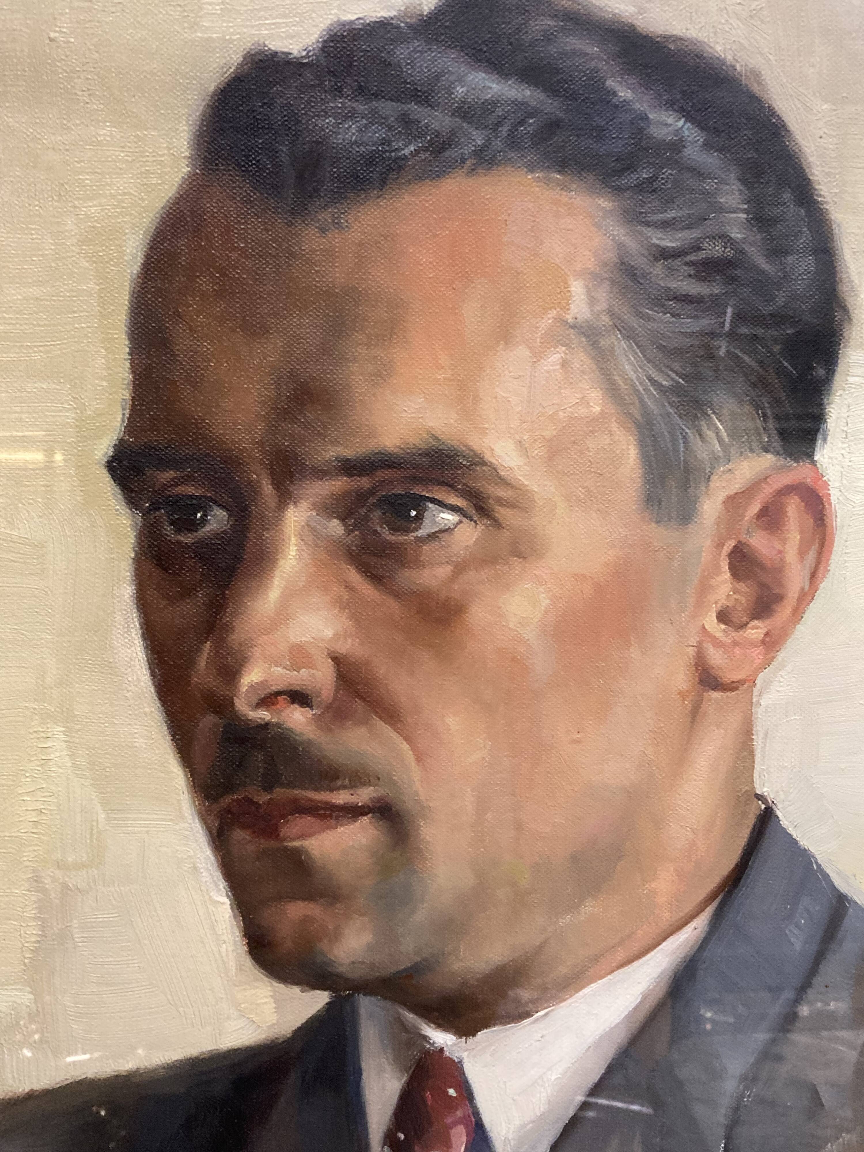 Aimé VAN BELLEGHEM (1922-1996), Portrait of René Brondel, oil on canvas