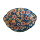 Oval fruit cup in Longwy enamels with floral decoration