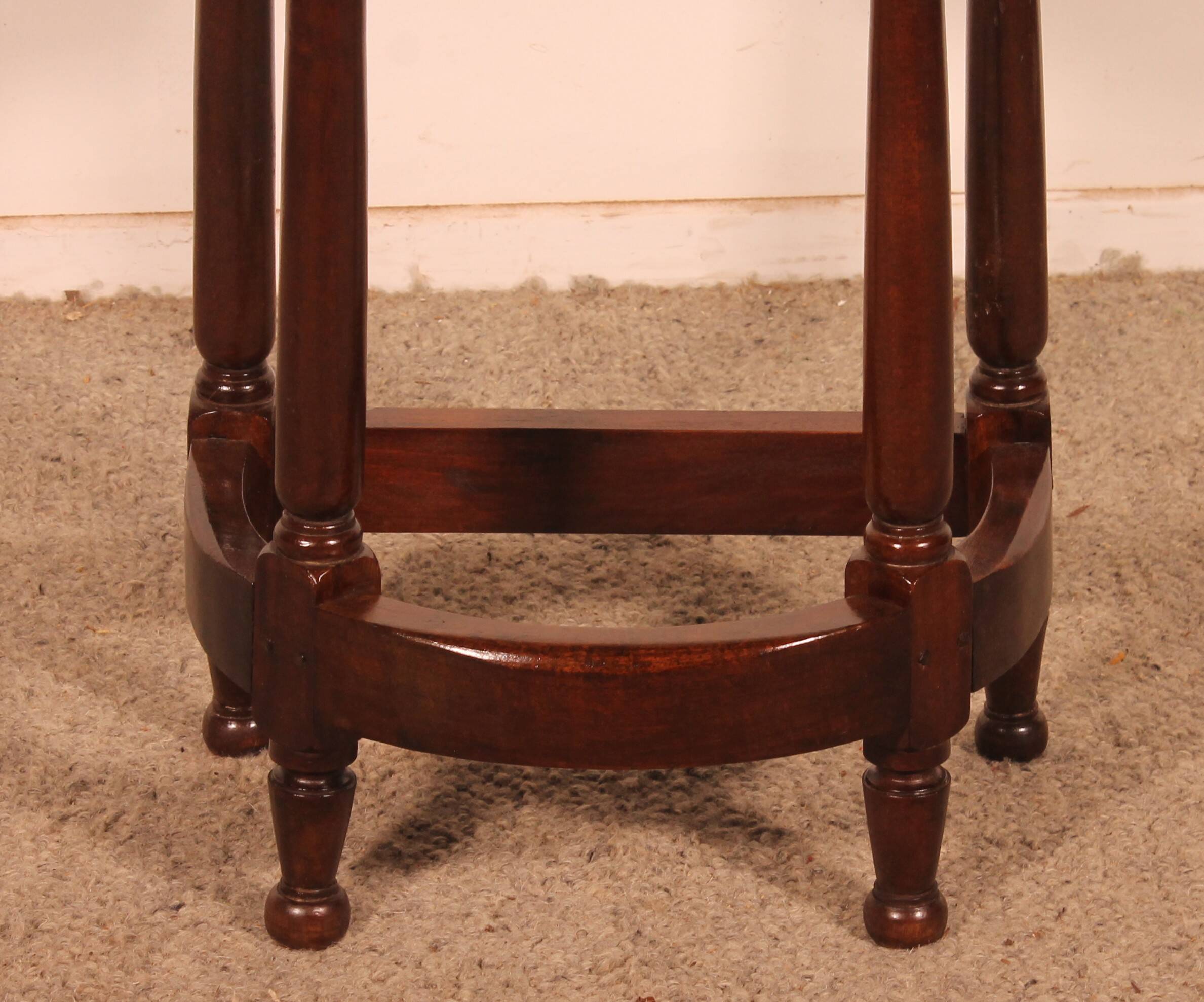 walnut side table in high period style