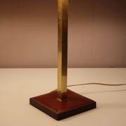 Pair of leather and brass table lamps from the 1960s, originating from Belgium.