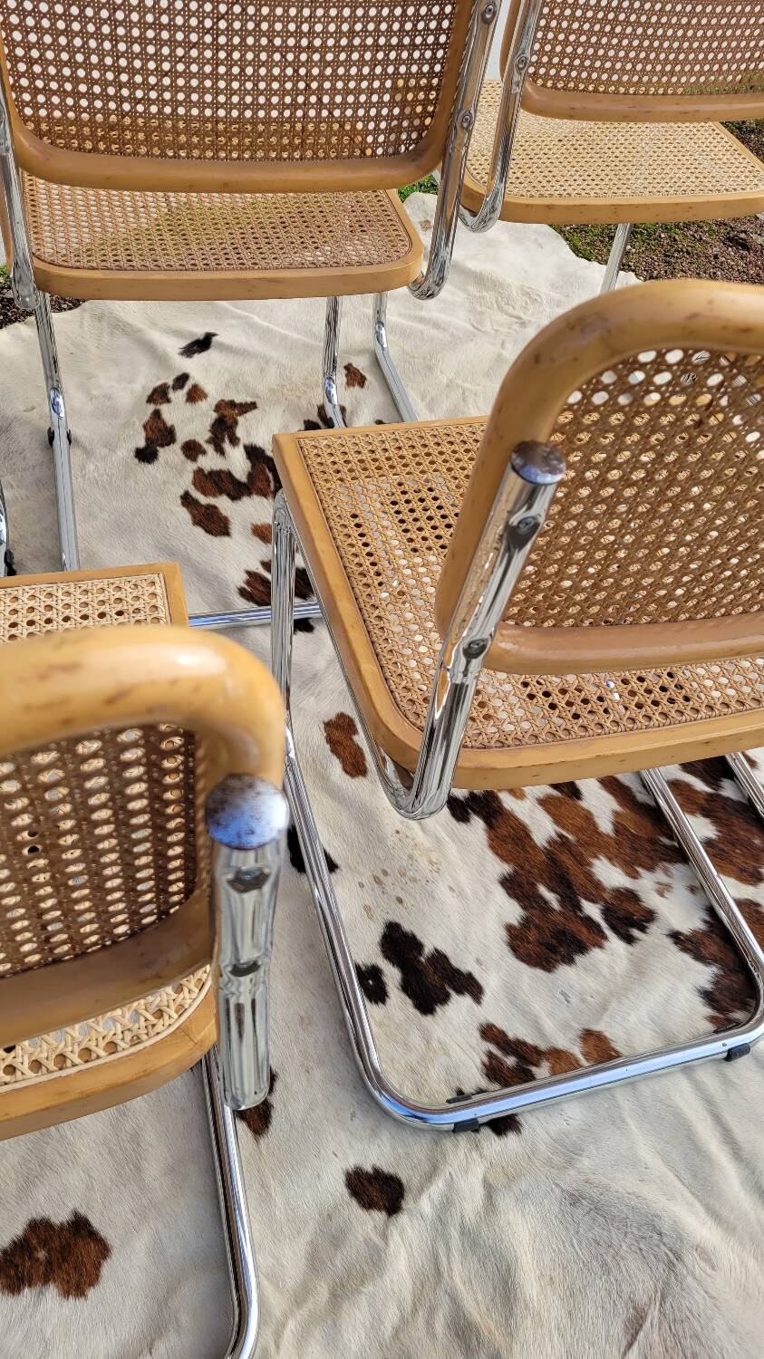 Set of 6 B32 chairs Marcel Breuer Italy design -1970s