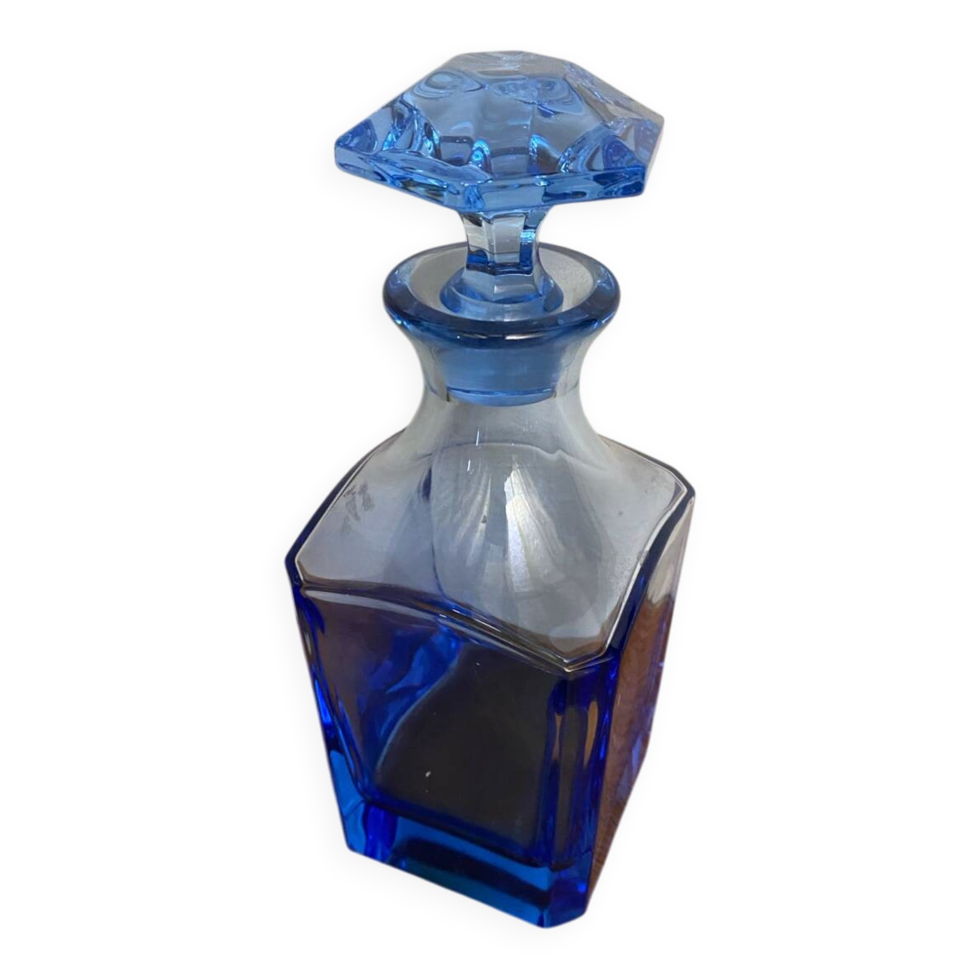 Estelle Antique Colored Whisky/Liqueur Decanter + Blue Crystal Stopper