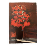 Doutreleau - Vase au coquelicots - Lithographie EA
