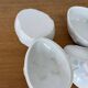 Pair of porcelain egg-shaped pocket trays