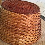 Two-tone braided wicker pan