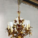 Vintage "golden" pendant lamp / flower chandelier