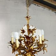 Vintage "golden" pendant lamp / flower chandelier