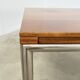 Italian walnut and chrome dining table with 4 drawers