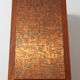 Table basse scandinave en teck et tablette en cuivre