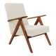 Vintage long chair off-white bouclé zigzag