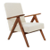 Vintage long chair off-white bouclé zigzag
