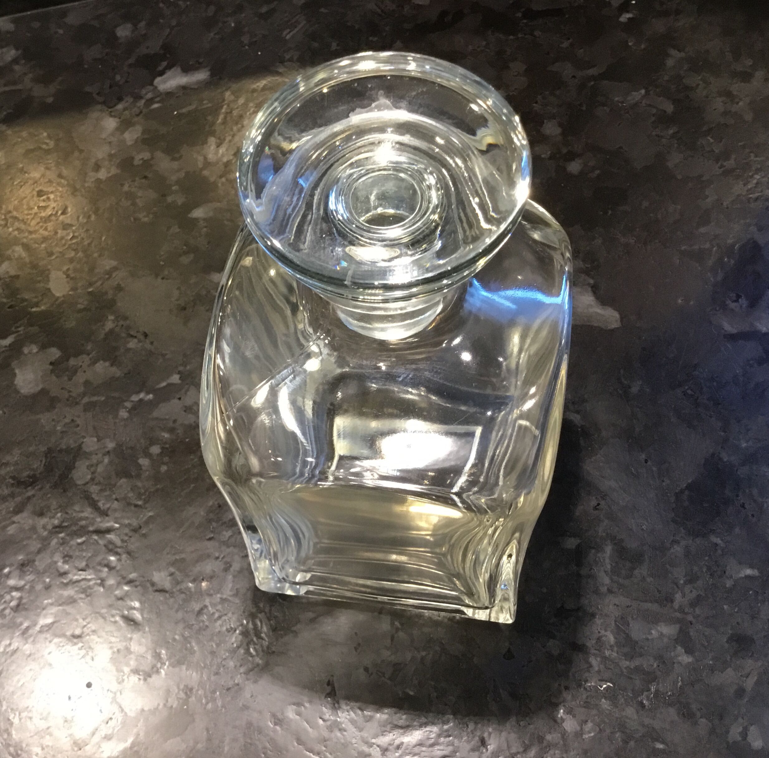 Vintage Italy glass and crystal carafe with cork