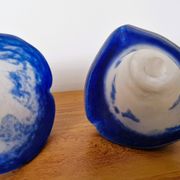 Noverdy white and blue glass paste lampshade