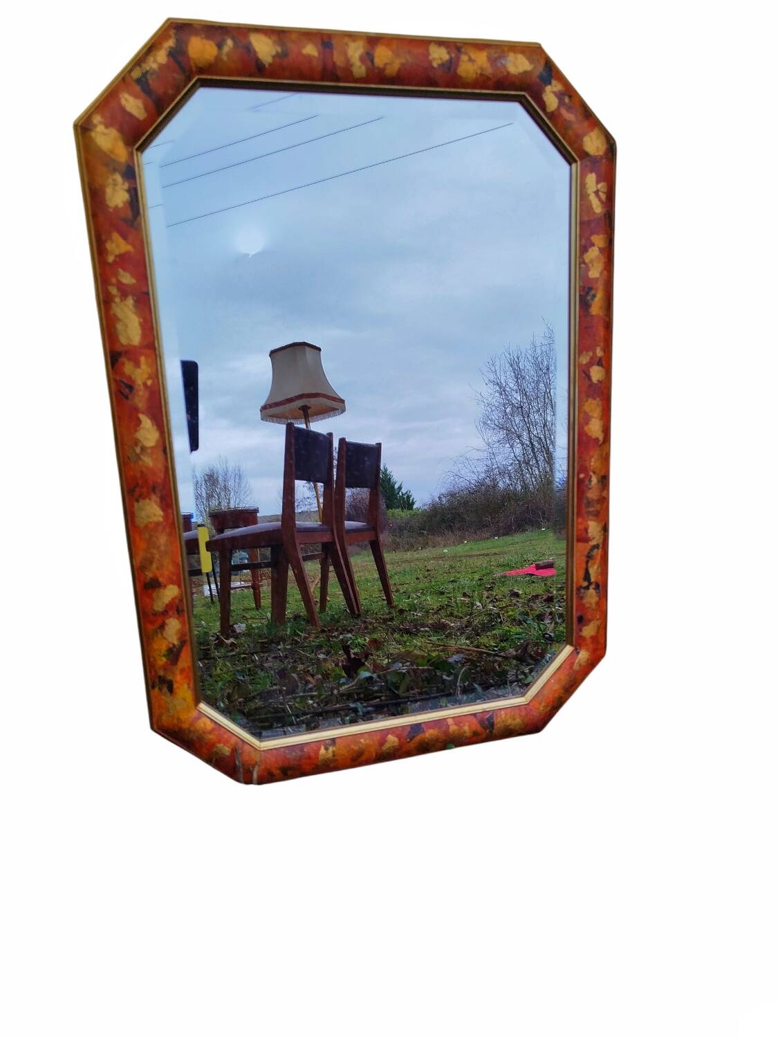Bevelled octagonal mirror from the 1980s.