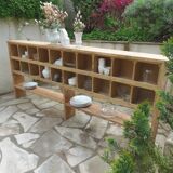 Vintage pitch pine furniture, 20 lockers, 2 mobile shelves.