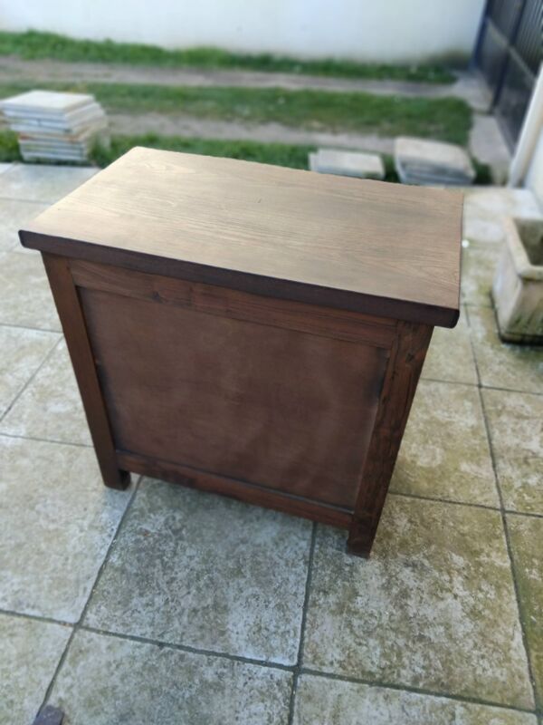 Meuble bar brutaliste orme massif ARANJOU vintage