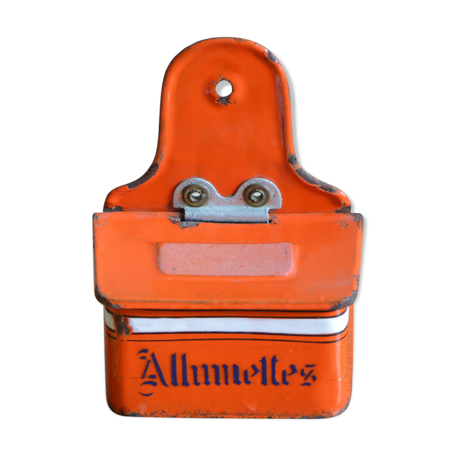 Red sheet metal matchbox