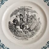 Set of 4 plates "the fables of La Fontaine" Digoin Sarreguemines