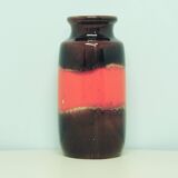 Vase vintage orange et marron, Allemagne de l'Ouest Scheurich