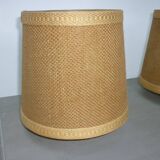 Pair of dark beige jute lampshades