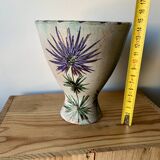 Vintage Ceramic Vase with SAVOIE Thistles