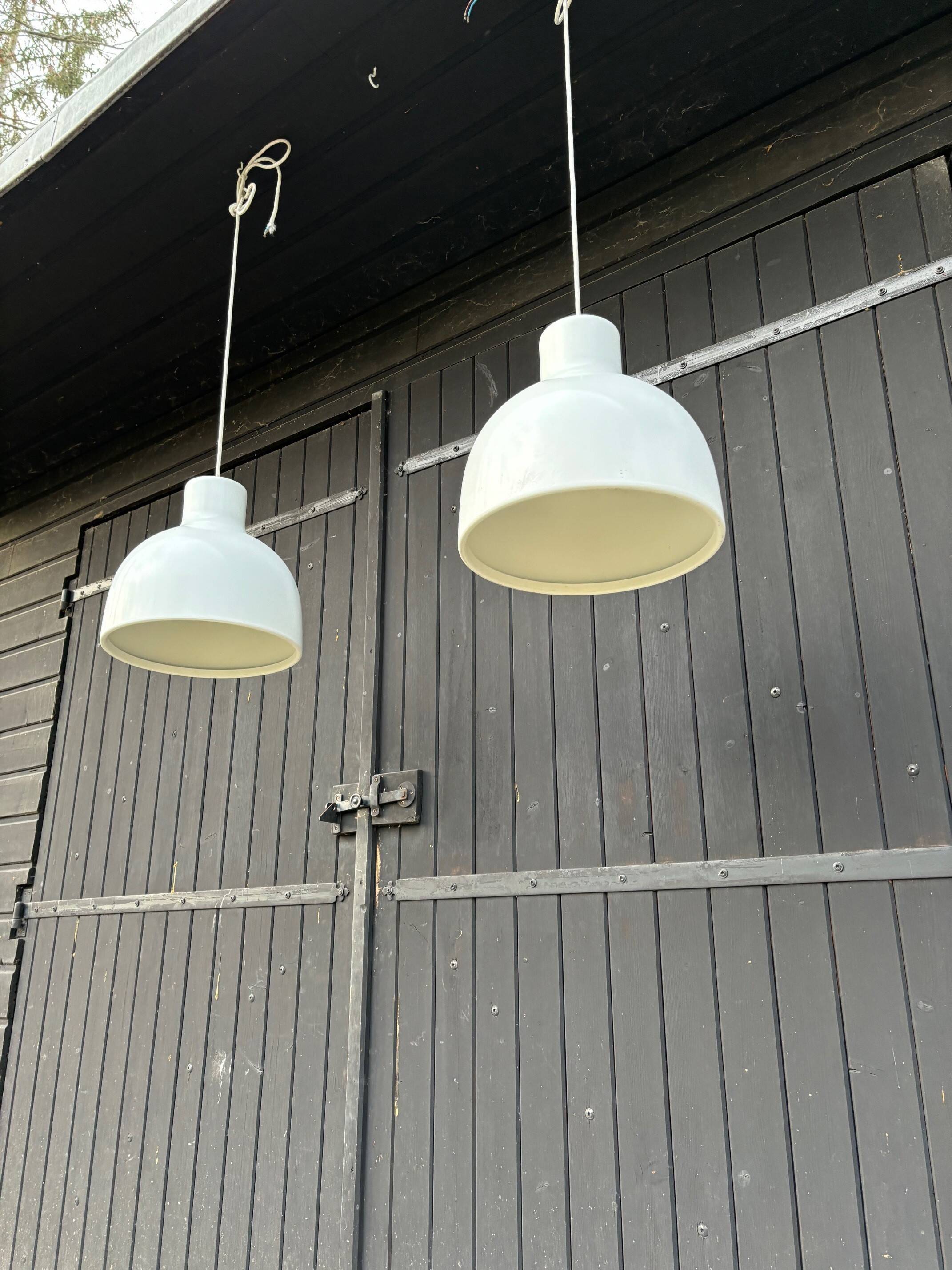 2 metal pendant lights - Sweden 70s/80s