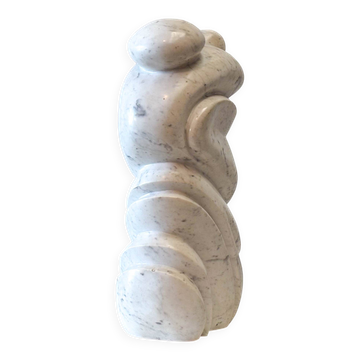 Sculpture belge en marbre de Carrare des années 1970