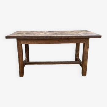 Farmhouse coffee table, solid oak, vintage, early 20th century.