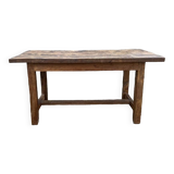 Farmhouse coffee table, solid oak, vintage, early 20th century.