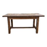 Farmhouse coffee table, solid oak, vintage, early 20th century.