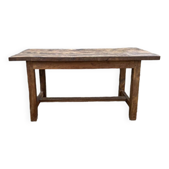 Farmhouse coffee table, solid oak, vintage, early 20th century.