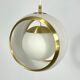 Stilux Milano, gilded aluminum, opaline and perspex pendant. Italy 1960s