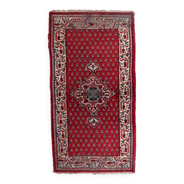Tapis Seraband indien vintage en laine fait main – 74 x 143 cm - 1C1036