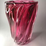 Vase en cristal violet/cranberry