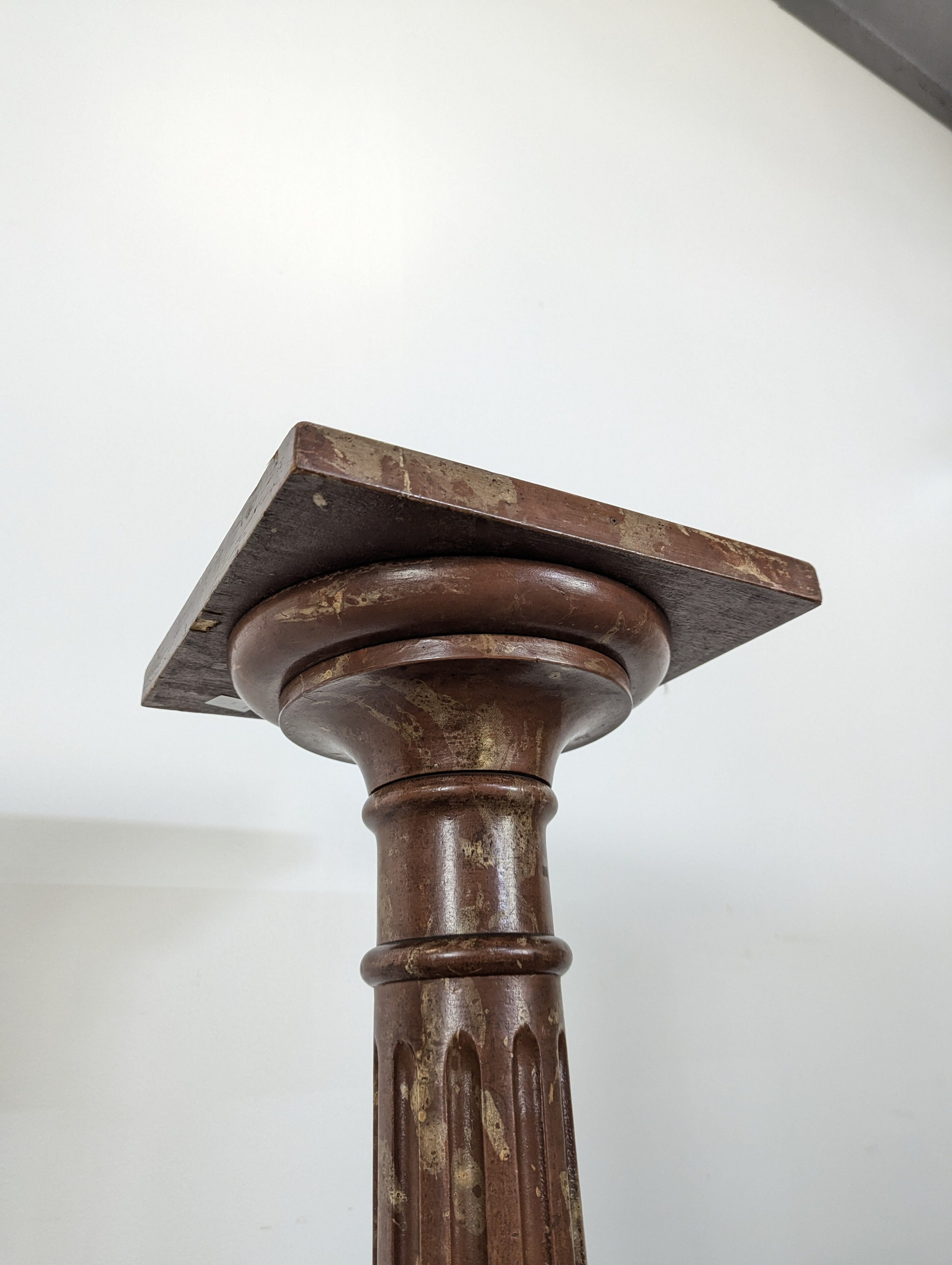 Faux marble wooden stool