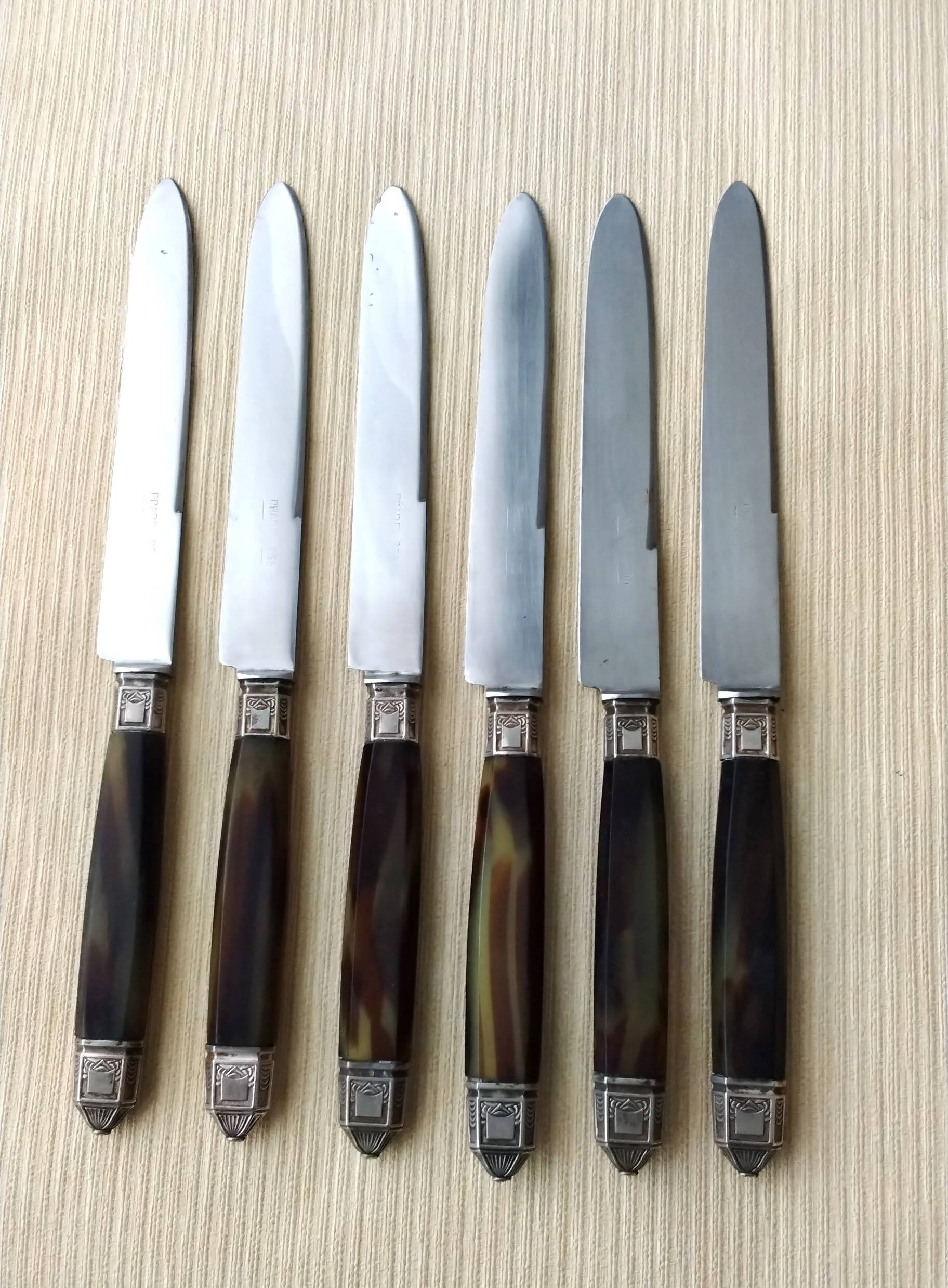 6 vintage table knives Pradel