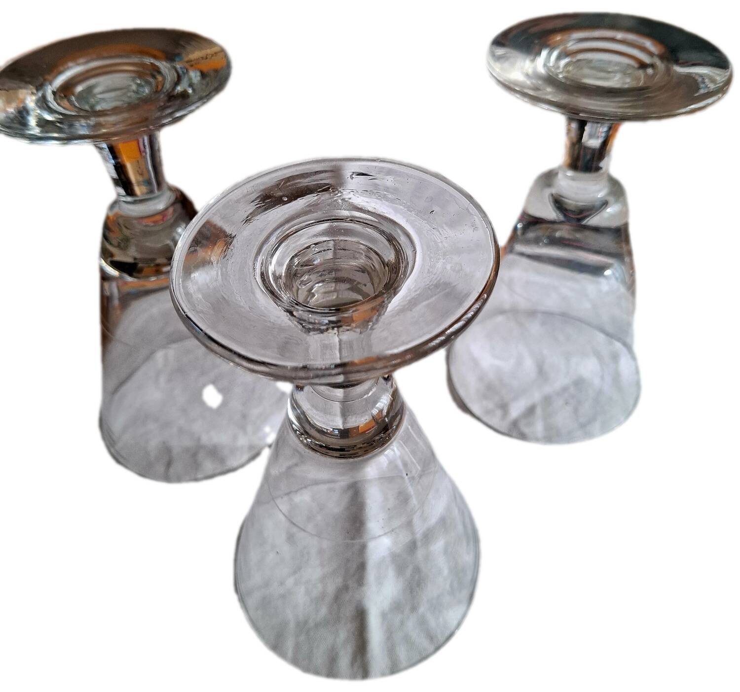 Trois verres coniques à dose  (absinthe)