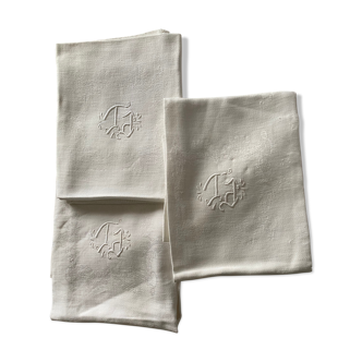 Trio de serviettes monogramme PC