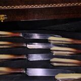 Salad server with 8 dessert knives