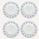 Set of 4 hand-painted ceramic dinner plates