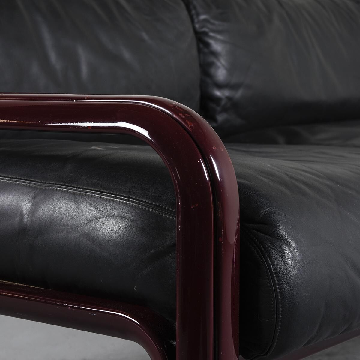 Canapé cuir 54A par Gae Aulenti pour Knoll, circa 1975
