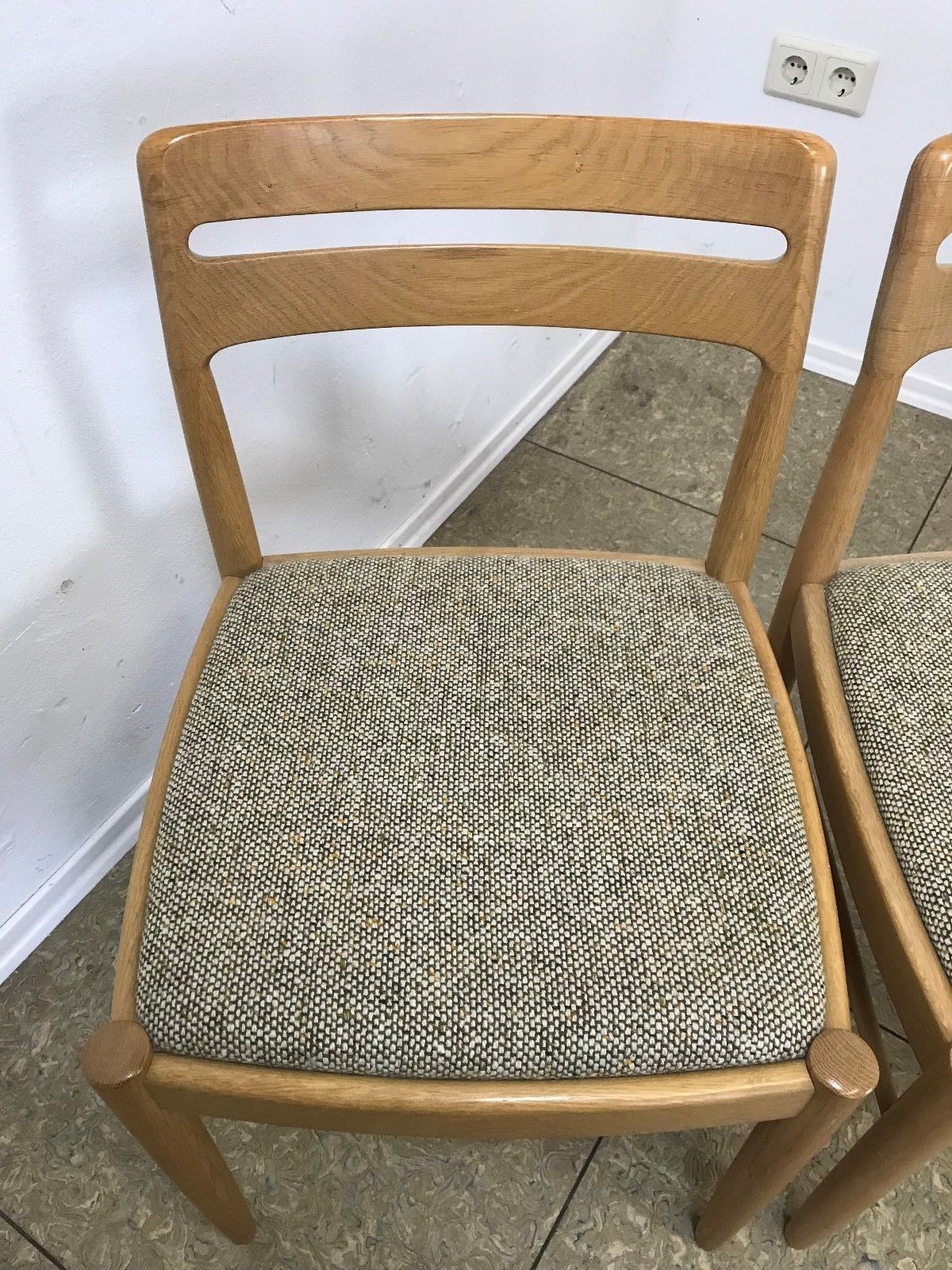 Oak dining chairs by Danish designer HW Klein for Bramin