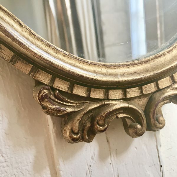 Miroir baroque style rocaille Louis XV en bois 75x42cm