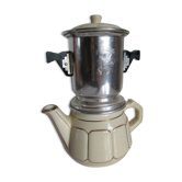 Cafetière Pégase vintage, 2 tasses, en céramique