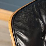 Eames lounge chair in black leather, around 1980